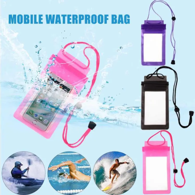 Buy Three Layers Waterproof Sealed Transparent Mobile Bag Cover for Protection in rain & Swimming Fits for Any Android and iPhone Universal Size Mobile Phone Online at Best Price In Bangladesh