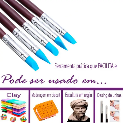 Picture of সিলিকন বিস্কুট/মডেলিং/ক্র্যাফটিং ইত্যাদি 5-পয়েন্ট স্টেক ব্রাশ