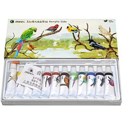 Picture of ক্যানভাস, কাগজ, পাথর, কাঠ এবং দেয়ালের পেইন্টিংয়ের জন্য 8112 ম্যারি 'স অ্যাক্রাইলিক রঙের টিউব সেট 5ml (12 টি রং)