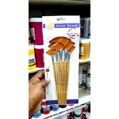 Picture of Keepsmiling আর্টিস্ট ব্রাশ সেট তেল রঙ, জল রং, অ্যাক্রাইলিক রঙের জন্য পেশাদার ফ্যান ব্রাশ নং: 8150 5 পিস