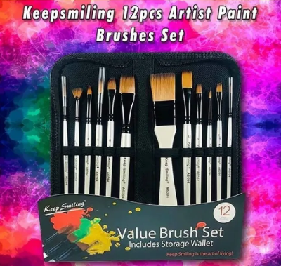 Picture of Bomeija আর্ট ব্রাশ সেট জল রঙের তেল পেইন্টিং, এক্রাইলিক আর্টিস্ট পেইন্ট ব্রাশ সেট 11 পিস