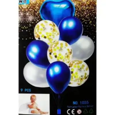 Picture of 9 পিস ওয়েডিং ডেকো জন্মদিনের সেট বেলুন (ফয়েল + লেটেক্স + পাইলেট + বেলুন)