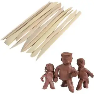 Picture of কাঠের পলিমার ক্লে পটারি প্লে ডো মডেলিং সরঞ্জাম 10 পিস