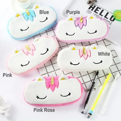 Picture of কাওয়াই ইউনিকর্ন পেন্সিল কেস-বিভিন্ন রঙের প্লাশ পেন্সিল ব্যাগ (1ps/2ps/3ps)