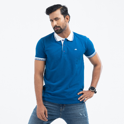 Buy  Contrast Polo Shirt - Royal  Online at Best Price