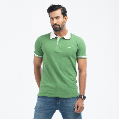 Buy Contrast Polo Shirt - Green olive  Online at Best Price