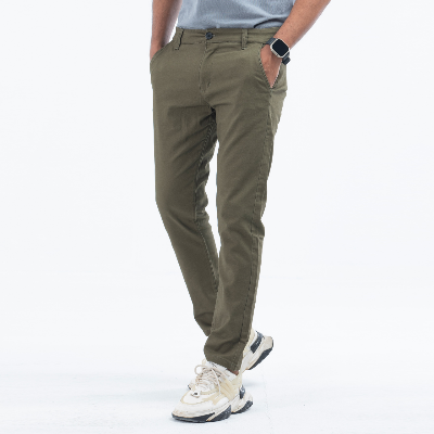 BuyStretchable Chino Pant- Olive  Online at Best Price