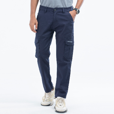 Buy Semi Fit Twill Cargo Pant - Navy  Online at Best Price