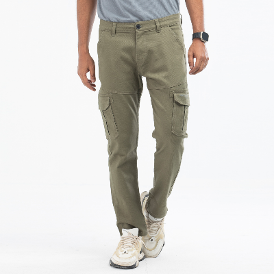Buy Semi Fit Twill Cargo Pant - olive  Online at Best Price