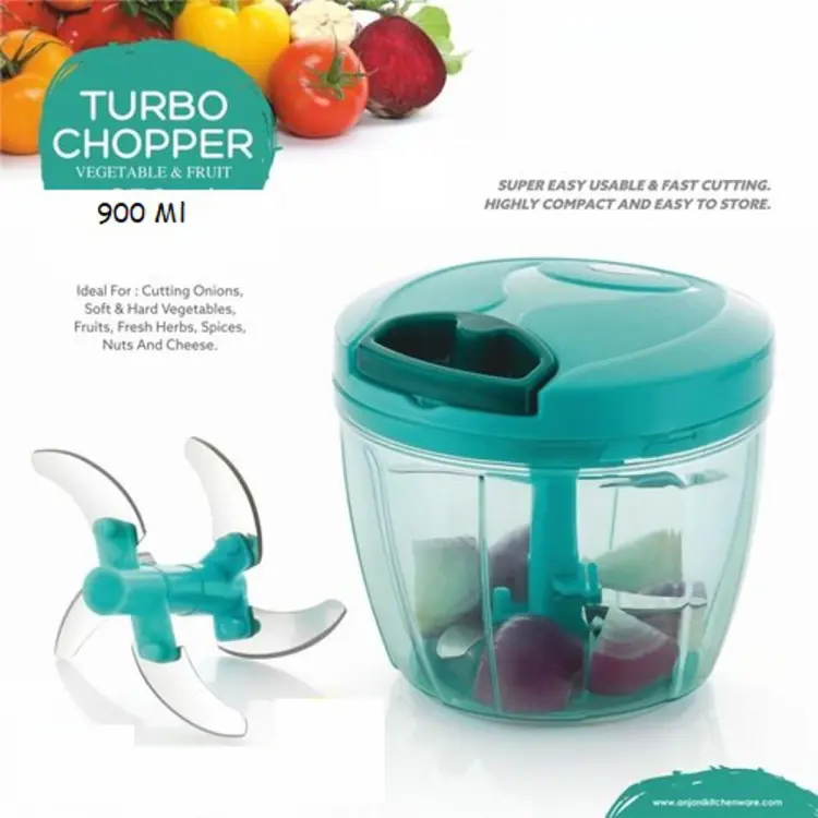Buy রান্নাঘরের জন্য 900ml হ্যান্ড চপার দ্রুত কাটার- (5 টি ব্লেড স্টেইনলেস স্টিল) - kitchen accessories at Best Price In Bangladesh