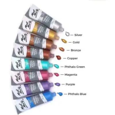 Picture of Mont mrte 8x18ml ধাতব এক্রাইলিক পেইন্ট ইন্ট্রো সেট পেইন্টিং আর্ট ক্রাফ্ট আর্টিস্ট