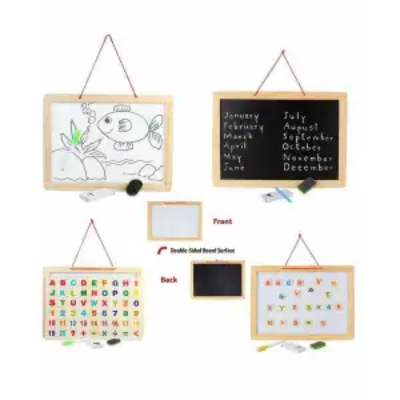 Picture of দুই-পার্শ্বযুক্ত কাঠের চৌম্বকীয় সাদা-বোর্ড এবং কালো স্লেট: 31x20cm