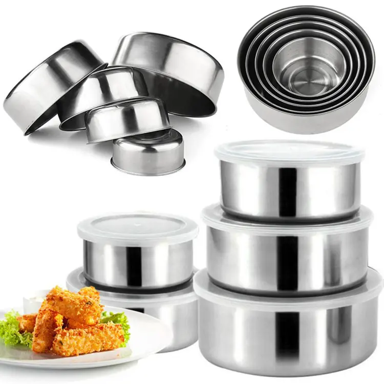 Buy 5Pcs Set Stainless Steel Storage Box With Lid at Best Price In Bangladesh