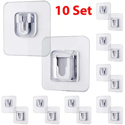Buy 10Pair Double Sided Wall Adhesive Hook Socket Holder Cable Storage Plug Fixing Organize Seamless Waterproof Reusable at Best Price In Bangladesh
