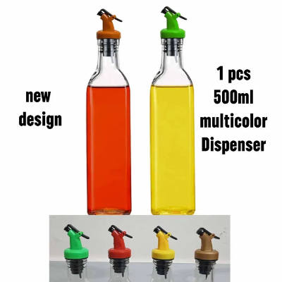 Buy 500ml Glass Oil Bottle with Multiple color Dispenser, Modern Olive Oil Dispenser, Wide Opening for Easy Refill and Cleaning, Clear Glass Oil Bottle at Best Price In Bangladesh