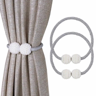Buy Magnetic Curtain Tiebacks Convenient Drape Tie Backs - Pearl Decorative Rope Holdback Holder for Window Drapries Color Beige (1pair 2 pcs) at Best Price In Bangladesh