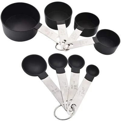 Buy Stainless Steel Handle Plastic Measuring Cup Measuring Spoon 8 Piece Set - Cup and Spoon at Best Price In Bangladesh