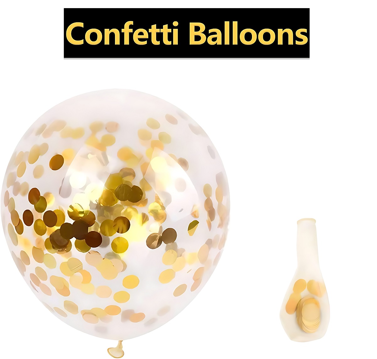 Picture of Birthday Decoration Combo Pack- Black Paper Birthday Banners, Golden Foil Curtains, Golden & Black Metallic Balloons, Golden Confetti Balloons and Balloon Garland Arch With Glue Dot Tape Decorations Full Package- (Pack of 70 Pcs)