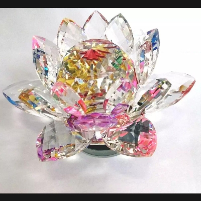 Picture of Multicolour Rotating Crystal Lotus Flower Showpiece Home Décor