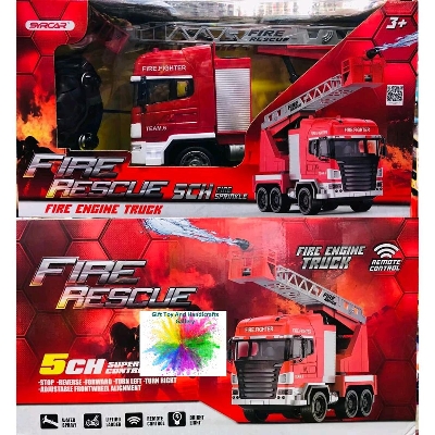 Picture of Remote Control Fire Rescue Car Toy Truck Electric Fire Engine with Adjustable Ladders Water Spray RC Car Toy for Kids