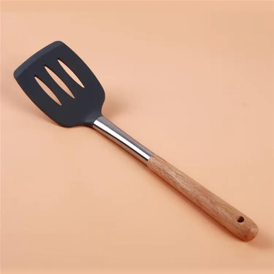 Picture of Stainless Steel Handle Silicone nonstick spatulas, High Heat Resistant to 480°F, KUFUNG Food Grade Slotted Turner, BPA Free, Slotted Spatula for for Fish, Eggs, Pancakes
