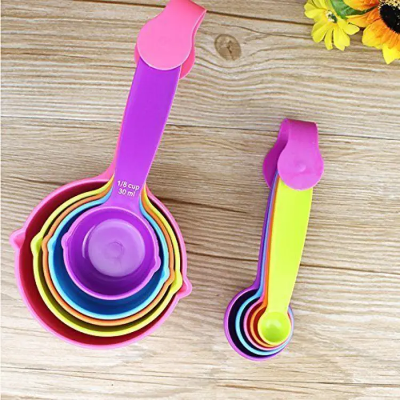 Picture of Plastic Measuring Cup And Spoon Set Of 10-Piece (Colorful) - Weight Machine