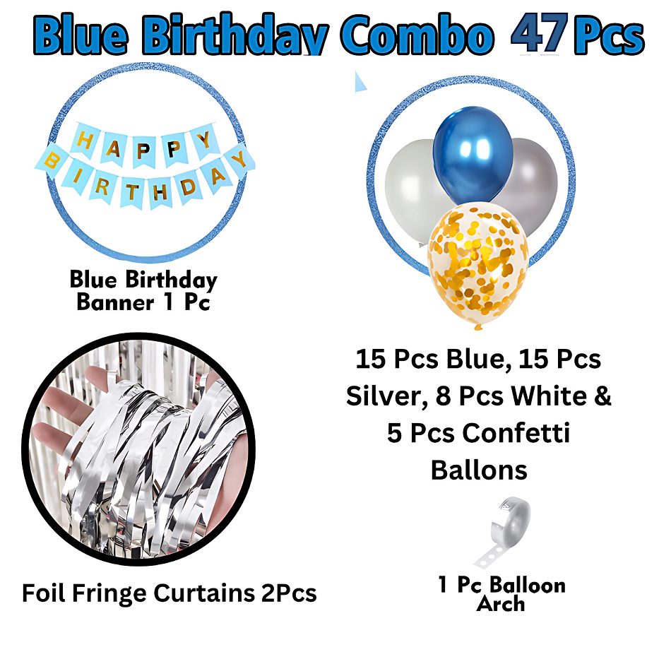 Birthday Decoration Combo Blue Theme 