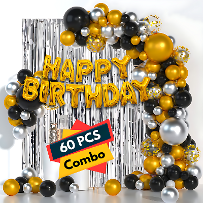 Birthday Decoration Combo  Golden Theme 