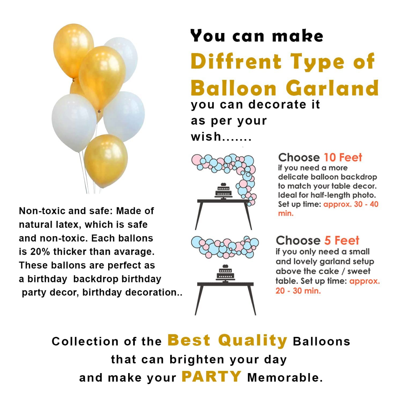 Birthday Decoration Combo Golden Theme 