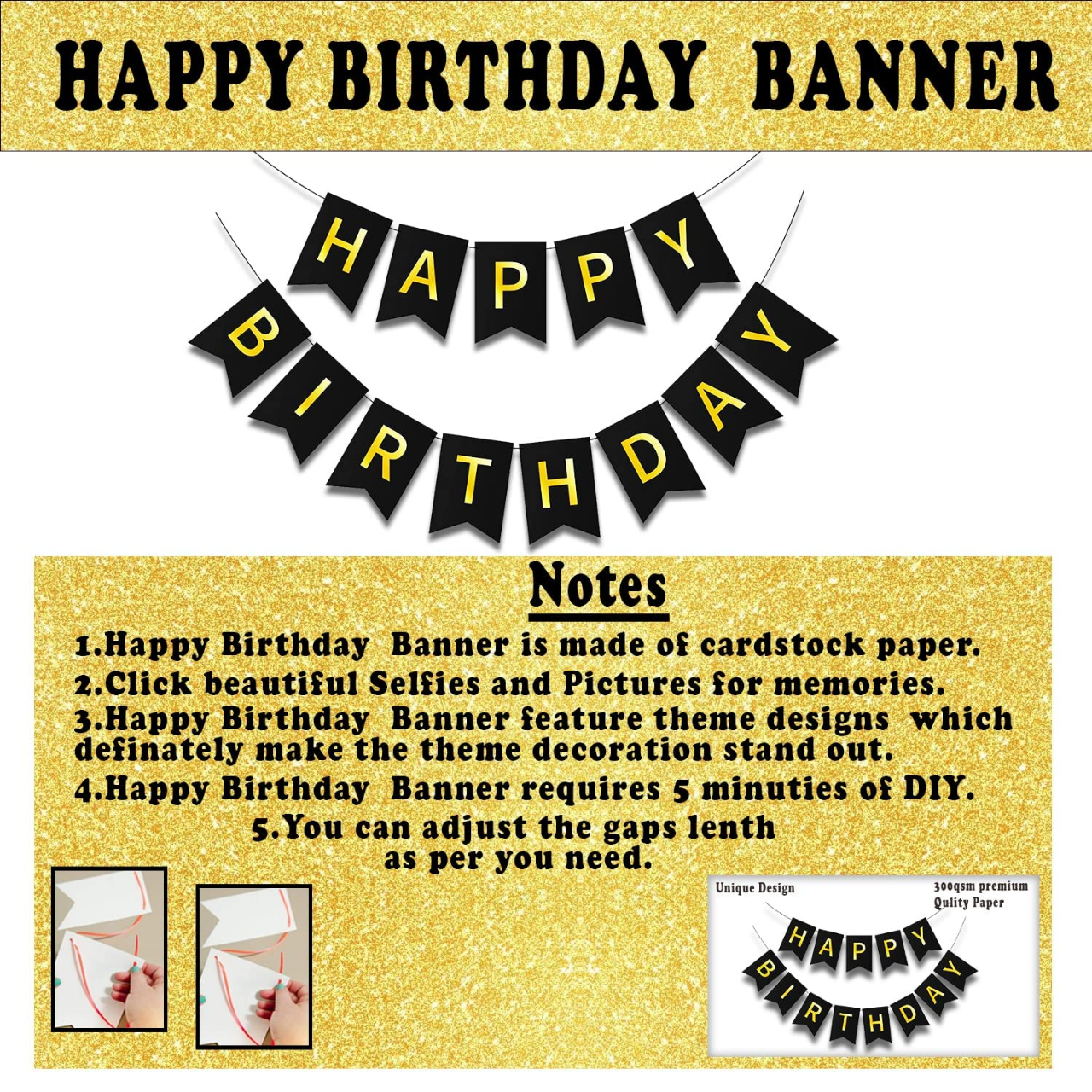 Birthday Decoration Combo Golden Theme 