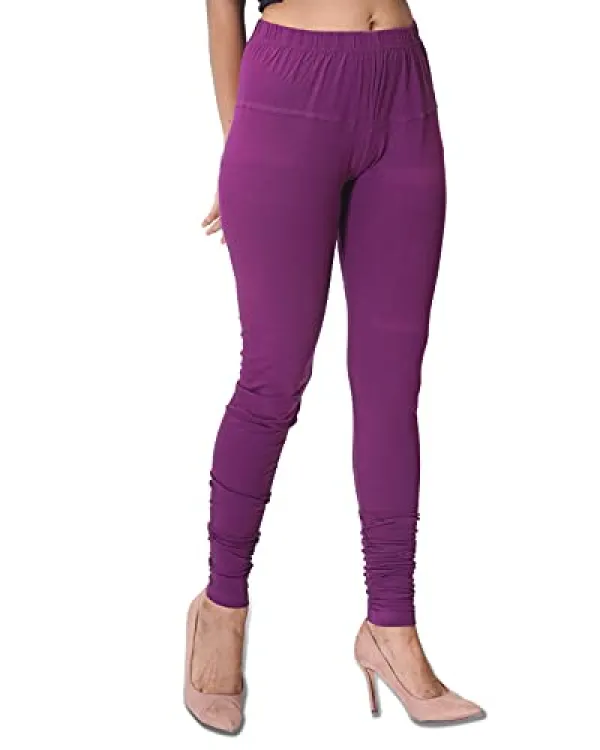 Buy  Purple color Women/Girl Leggings Fabrics Cotton Long Churidar Ties Pant Leggings  at Best Prices in Bangladesh