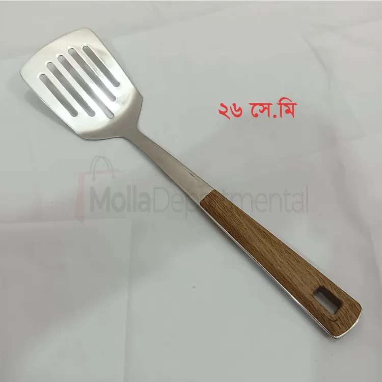 Picture of 1 pcs stainless steel silver color Serving spoon Slotted turner spoon 26cm long