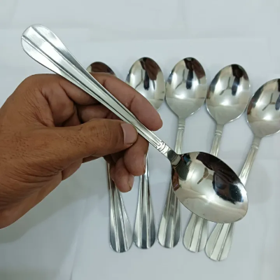 Buy lionel-6-pcs-stainless-steel-dessert-spoon-silver-color-best-for-tableware-line-design-19-cm-long  Online at Best Price In Bangladesh