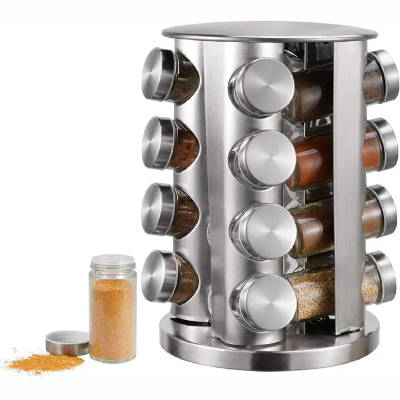 Buy set-of-16-spice-jars-revolving-spice-tower-round-spice-rack-seasoning-storage-organization  Online at Best Price In Bangladesh