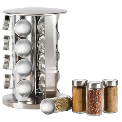 Buy set-of-16-spice-jars-revolving-spice-tower-round-spice-rack-seasoning-storage-organization  Online at Best Price In Bangladesh