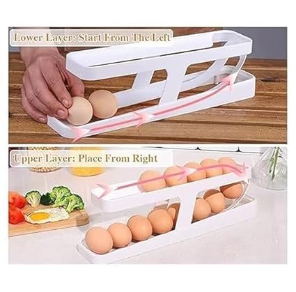 Picture of Egg Tray for Space-Saving and Durable Storage Solution with Gravity-Fed Design, Ideal for Fridge and Pantry