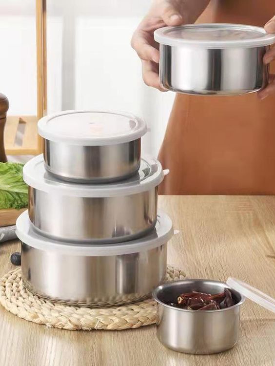 Picture of 5Pcs Bowl Set/Bati Set/ Steel Bati Set/ High Quality Steel Bowl Set/Food Box- 5 Pieces