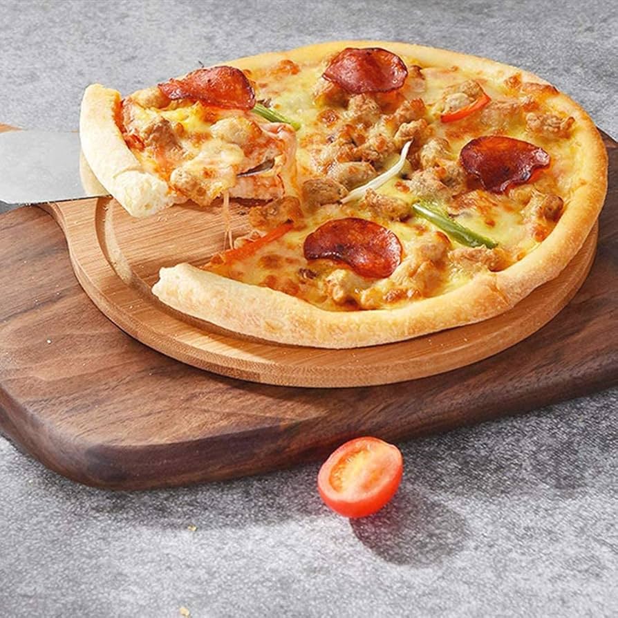 Picture of Simple Style Wooden Round Shaped Pizza Tray / Chopping Board ( 9 Inch ) ( 2PCS)