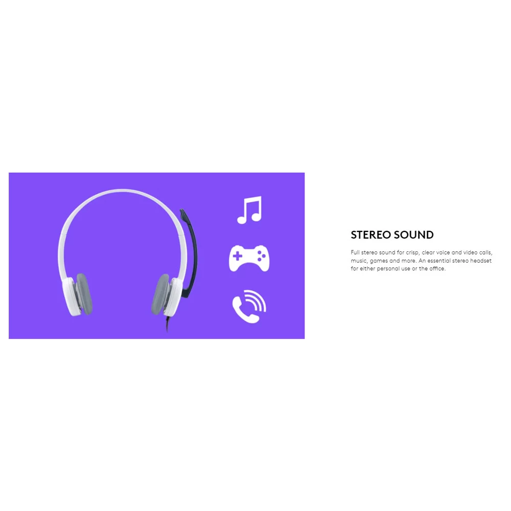 Buy Logitech H150 STEREO Headset (Two port) White at Best Price In Bangladesh