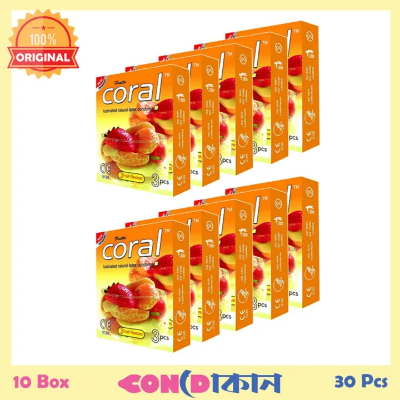 Picture of Coral 3 Fruits Flavor Condom (Fruits) 10 Box ( 30 Pcs ) -Condom (FBD)