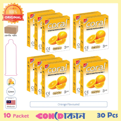 Picture of Coral Orange Flavoured Condom 10 Packet (30 Pcs) (FBD)