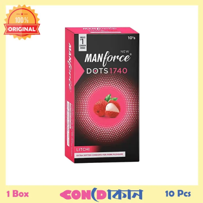 Picture of Manforce 1740 Extra Dotted Litchi Flavored Condom 1 Box (10 Pcs) Indian -Condom
