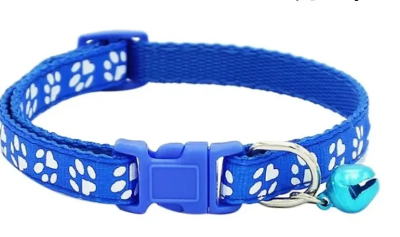 Picture of Cat Dog Collar Bell Dot Print Delicate Safety Casual Nylon Dog Collar Neck Strap Fashion Adjustable Camo Bell Pet Dog Collar 1pcs