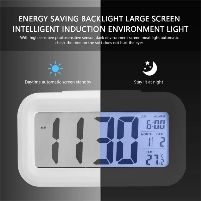 Picture of LED Digital Alarm Clock Backlight Snooze Data Time Calendar Desktop Multifunction Electronic Backlight Table Clock