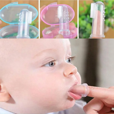 Picture of Soft Safe Baby Toothbrush Kids Silicone Finger Toothbrush With Box