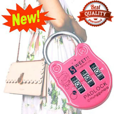 Picture of 3 Digit Combinations Mini Padlock Travel Suitcase Luggage Security Password Lock Bags Security Padlock