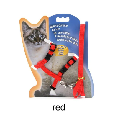 Picture of Adjustable Nylon Pet Cat Harness and Leash - Kitten Belt Collar