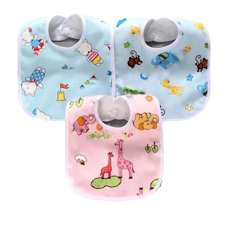 Buy 3 Pcs Soft Cotton Bibs for Baby- Multicolor at Best Price In Bangladesh