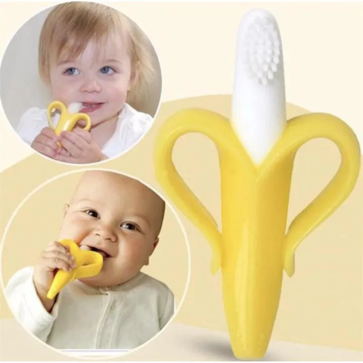 Buy Soft Baby Banana Shaped Silicone Toothbrush at Best Price In Bangladesh