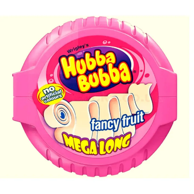 Picture of Wrigley'S Hubba Bubba Fancy Fruit Bubble gum Mega Long Tape - 56G